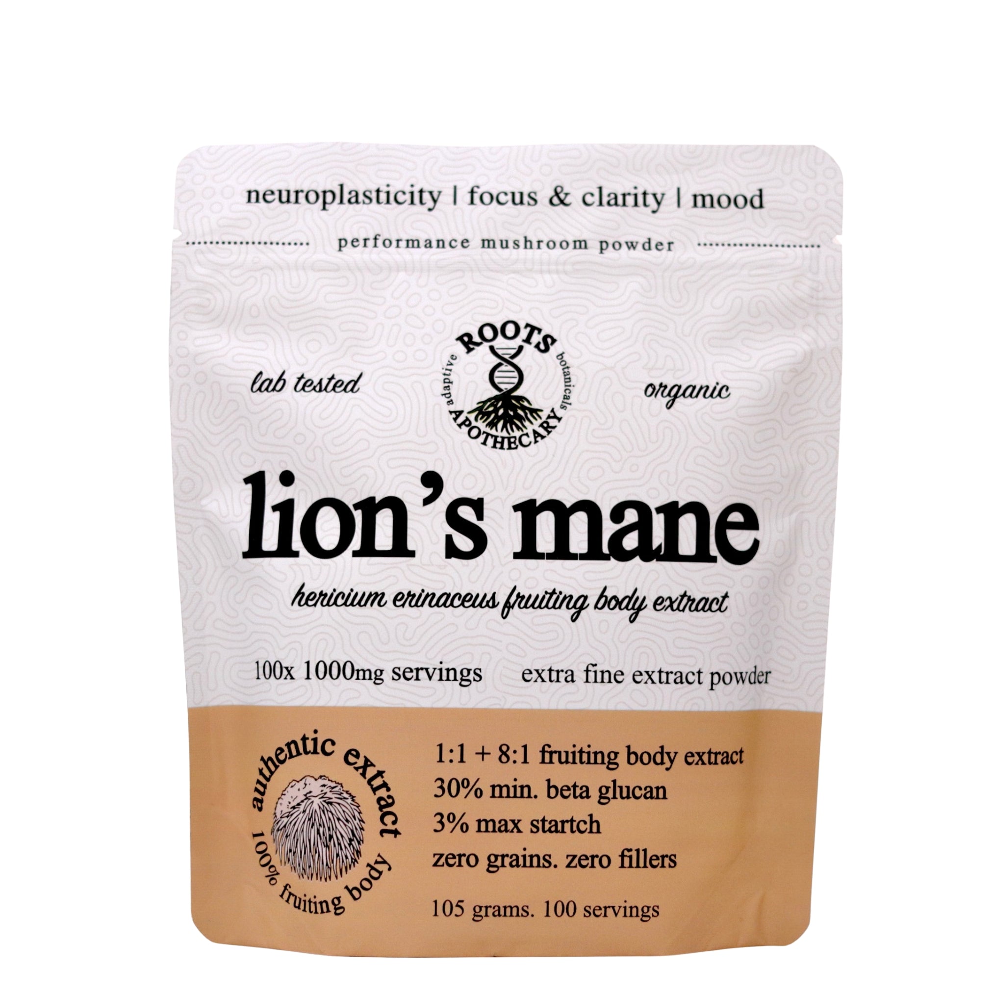 lions mane fruiting body extract 100 servings