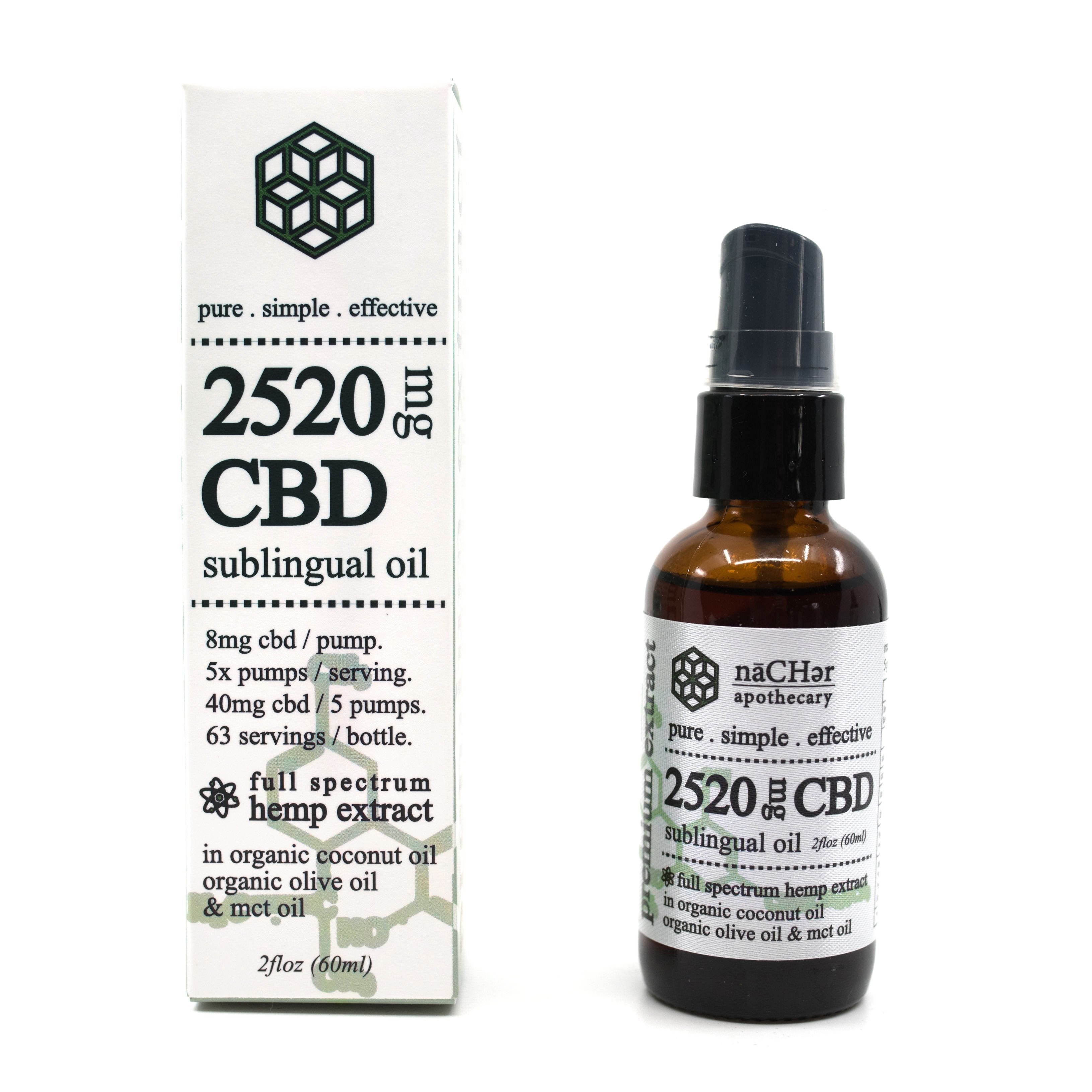 2520mg CBD organic sublingual oil hemp extract