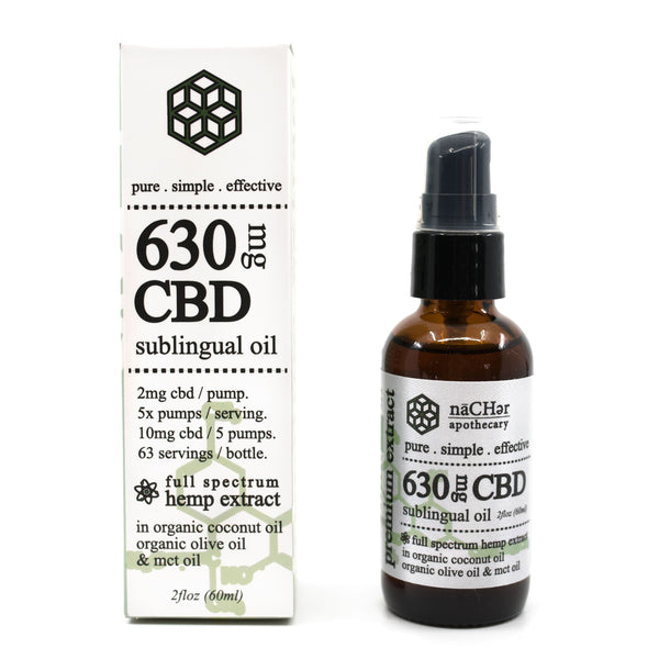 630mg cbd organic full spectrum hemp extract sub lingual oil