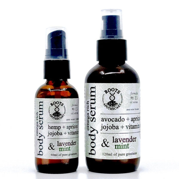 organic body serum. organic lavender and spearmint body serum. natural moisturizer.
